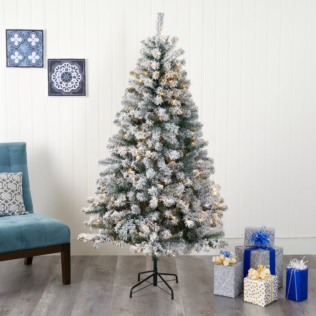 a christmas tree with presents