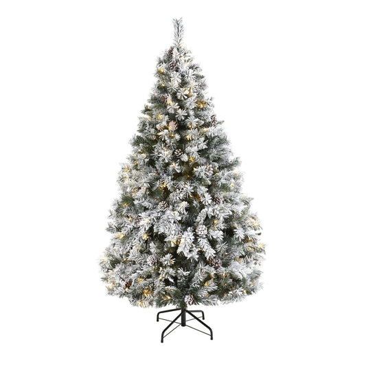 a christmas tree with snow on it