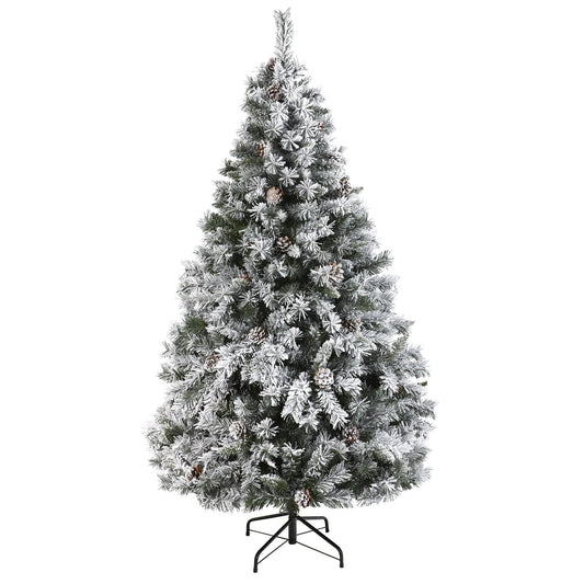 a christmas tree with snow on it