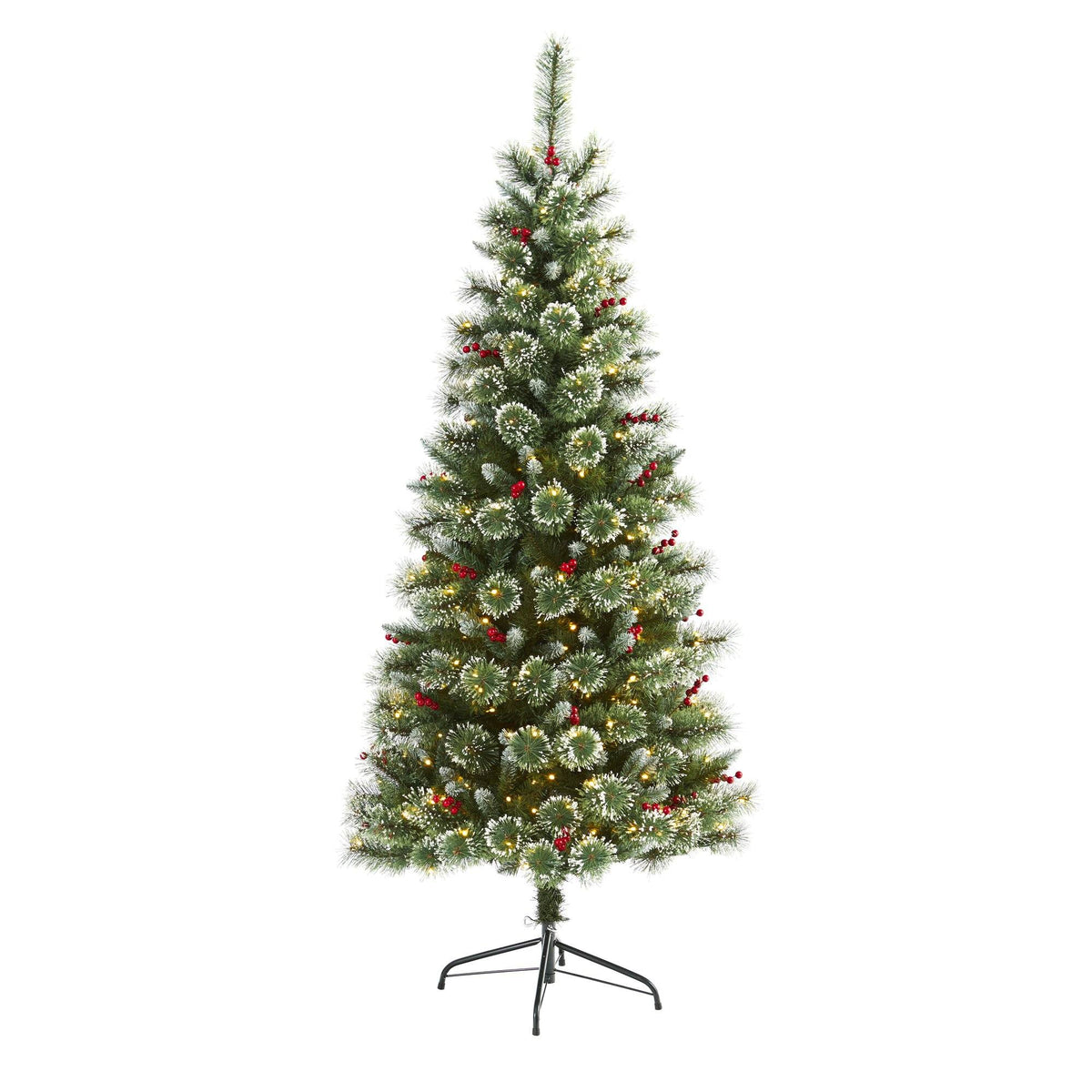 a christmas tree with lights and ornaments