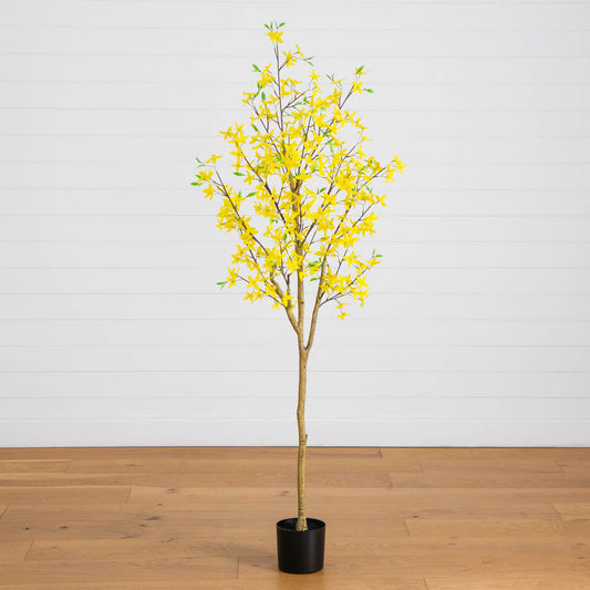 6' Artificial Forsythia Tree