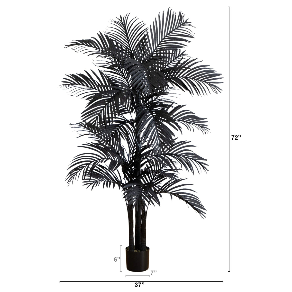 6' Artificial Halloween Black Golden Cane Tree