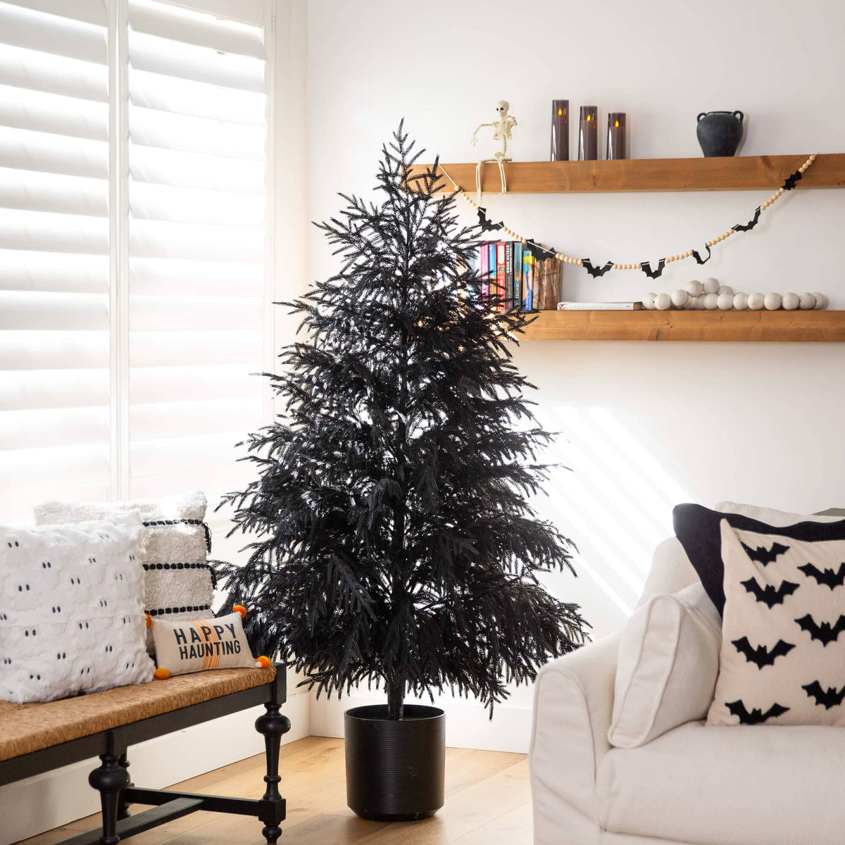 a tree in a room