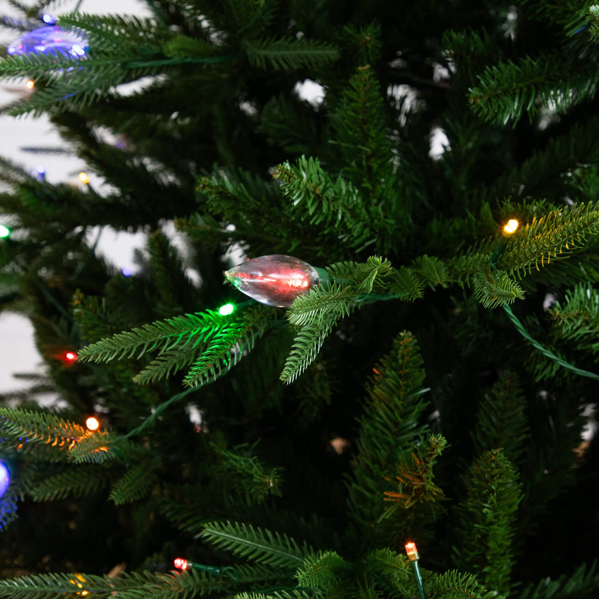 a close up of a christmas tree