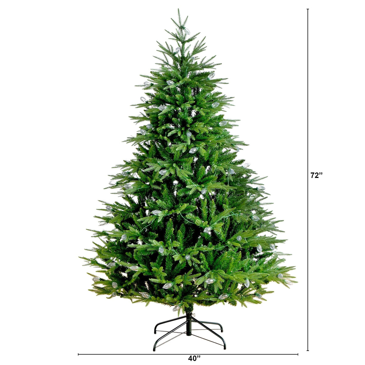 a christmas tree with a height of the size of it