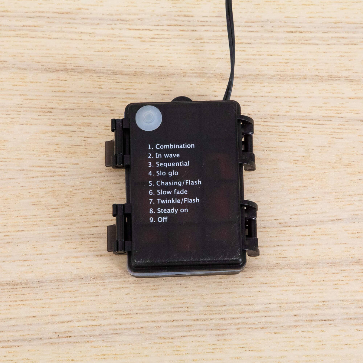 a black box with white text on it