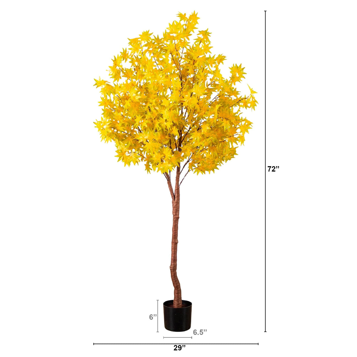 a yellow tree in a pot