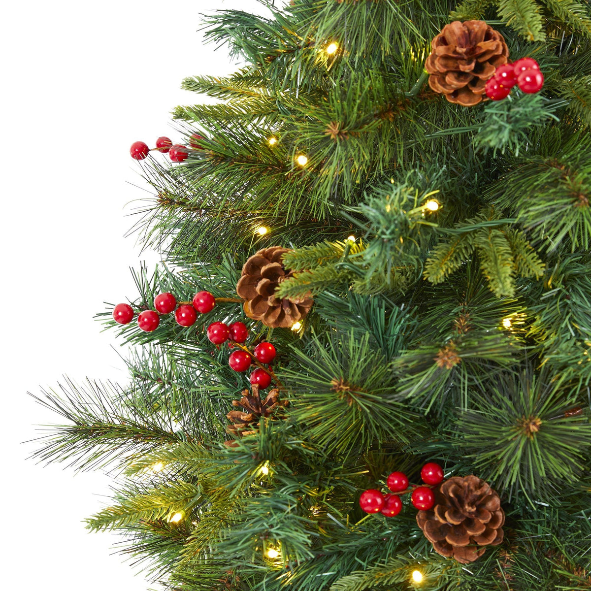a close up of a christmas tree
