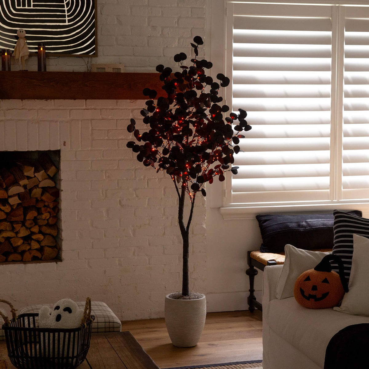 a tree in a room