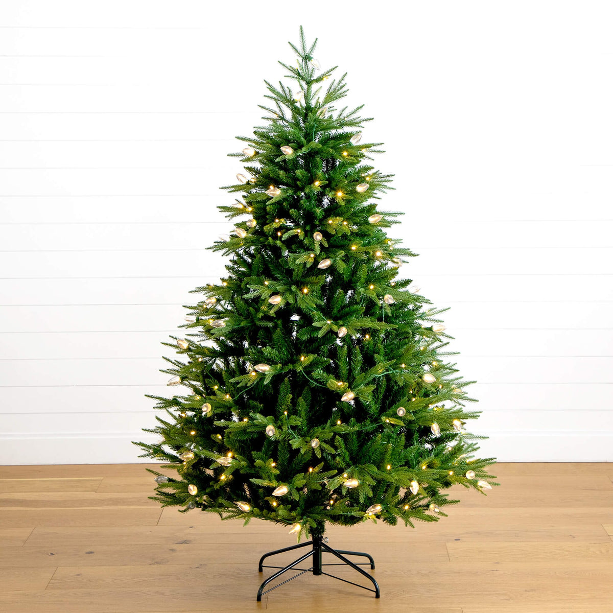 a christmas tree with lights on it