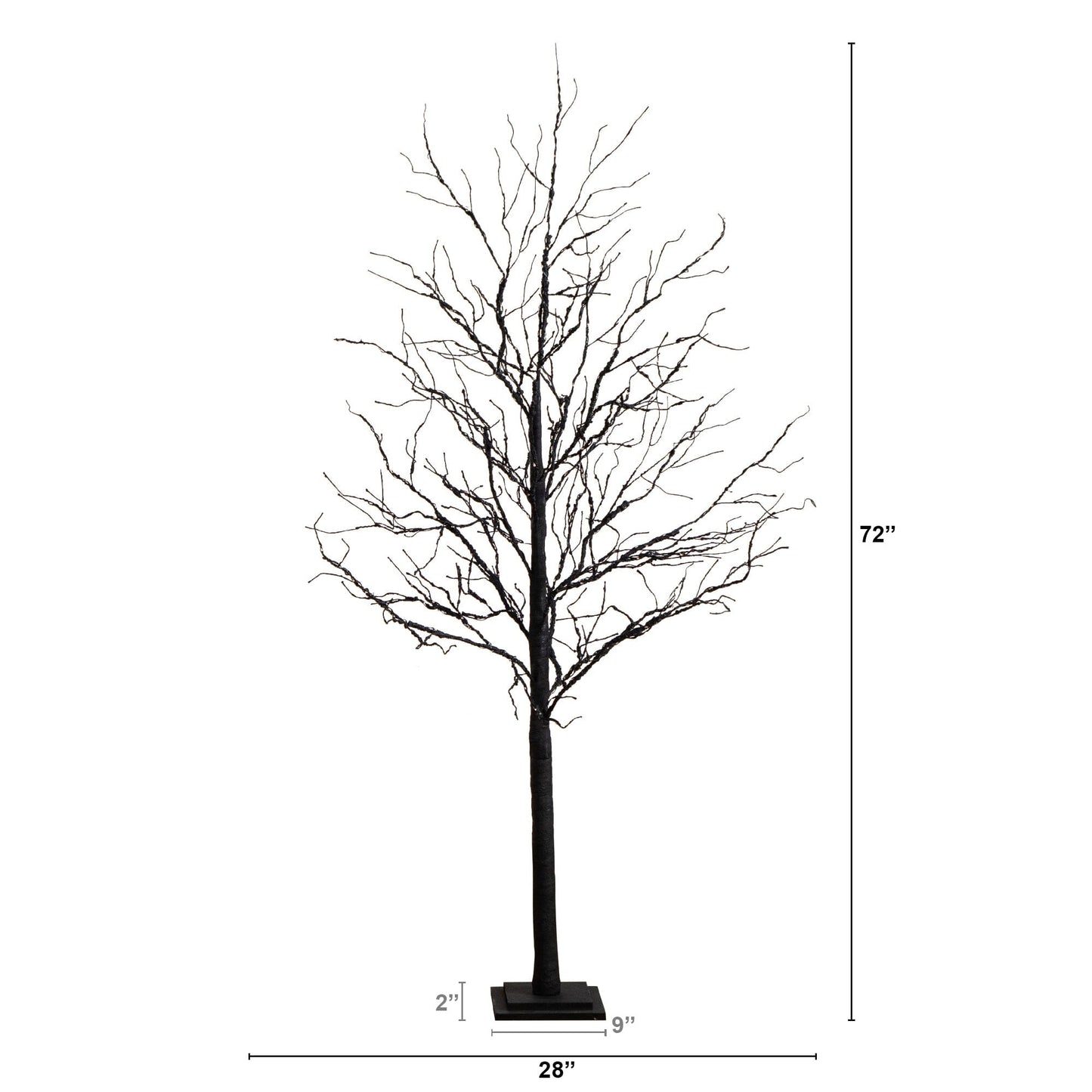 6’ Pre-Lit Halloween Deluxe Black Twig Artificial Tree with 156 Orange & Purple LED Lights