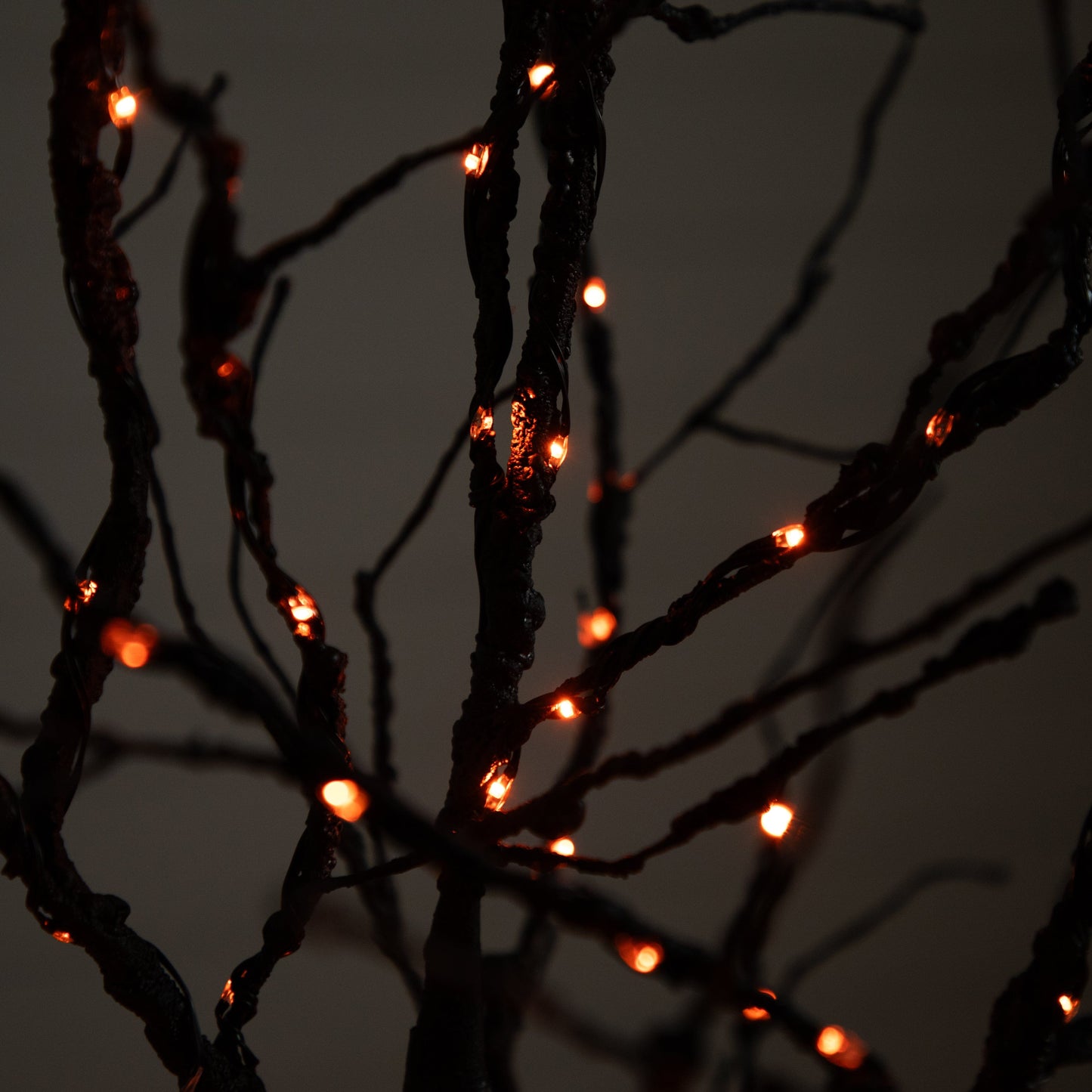 6’ Pre-Lit Halloween Deluxe Black Twig Artificial Tree with 156 Orange & Purple LED Lights
