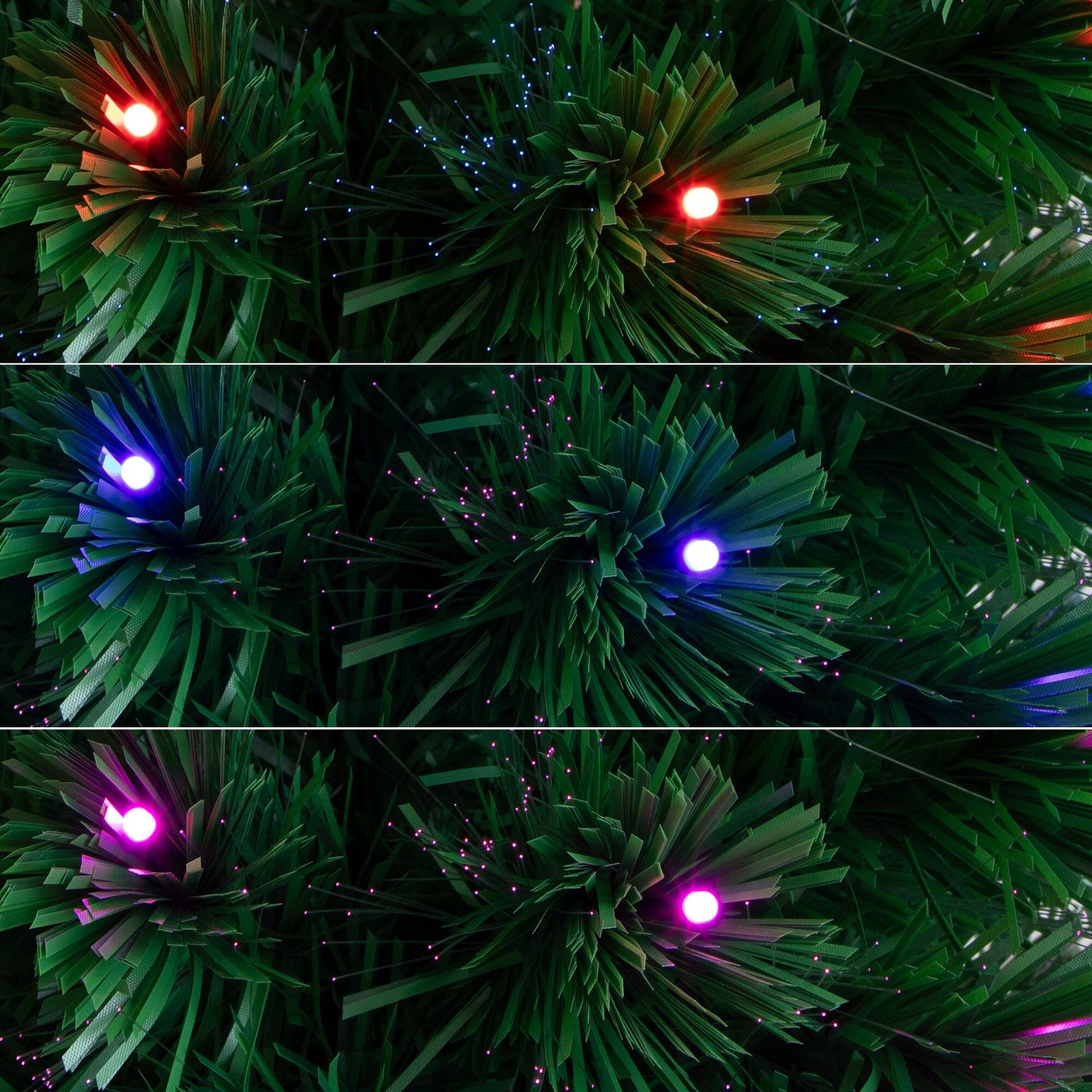 6' Slim Pre-Lit Fiber Optic Artificial Christmas Tree with 282 Colorful LED Lights