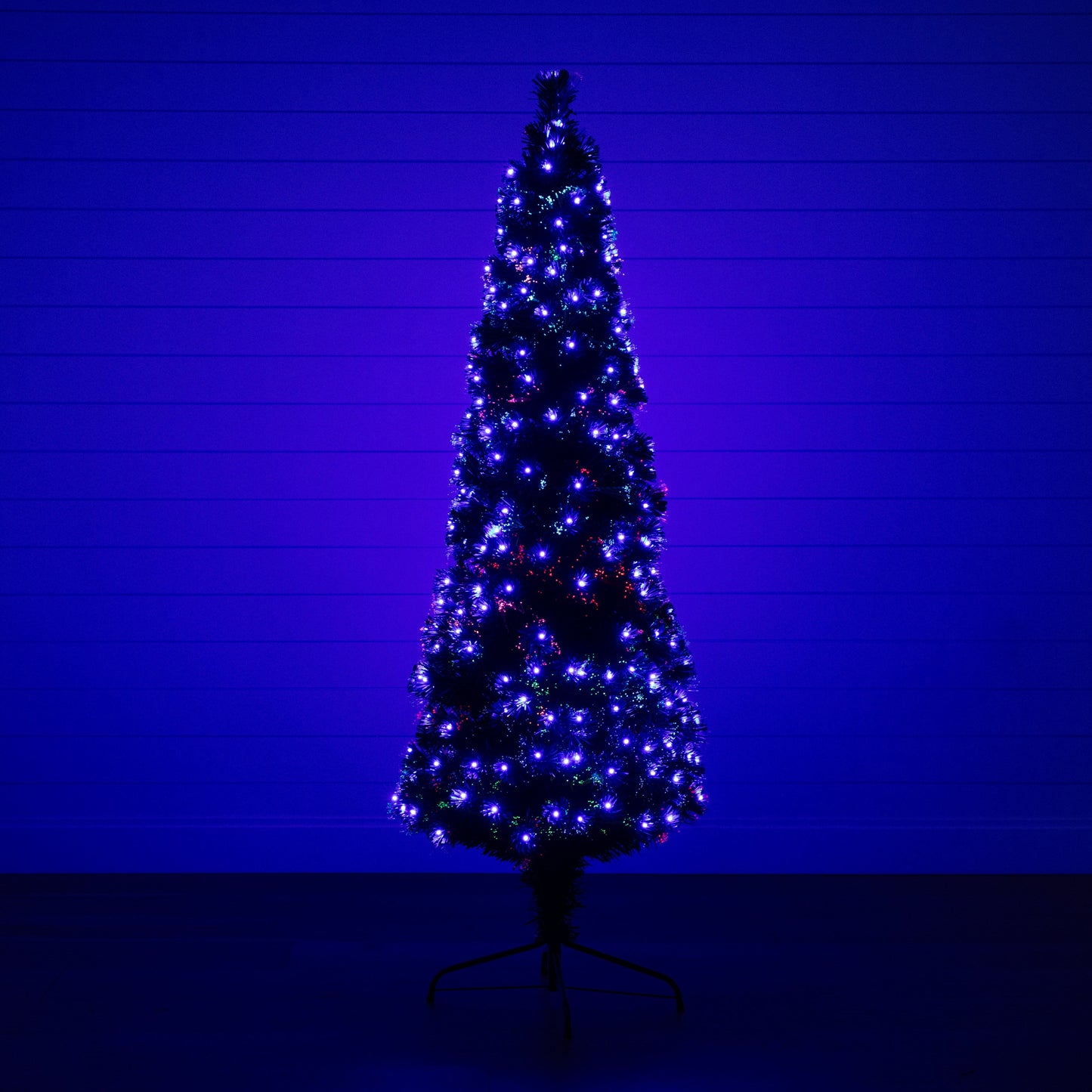 6' Slim Pre-Lit Fiber Optic Artificial Christmas Tree with 282 Colorful LED Lights