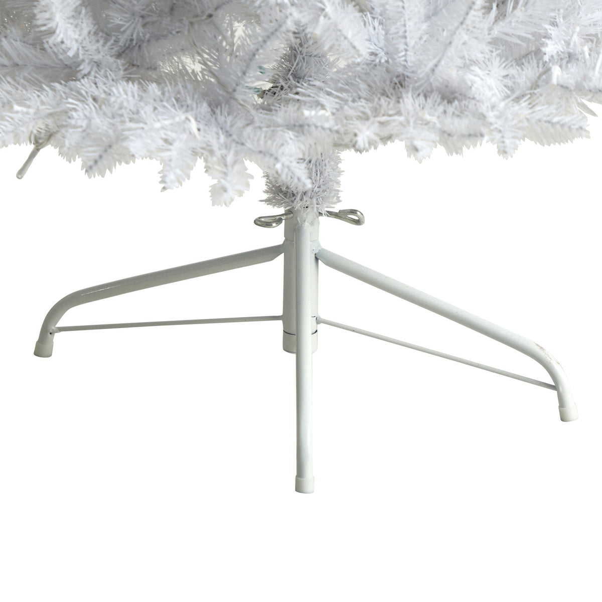 a white christmas tree with a white base