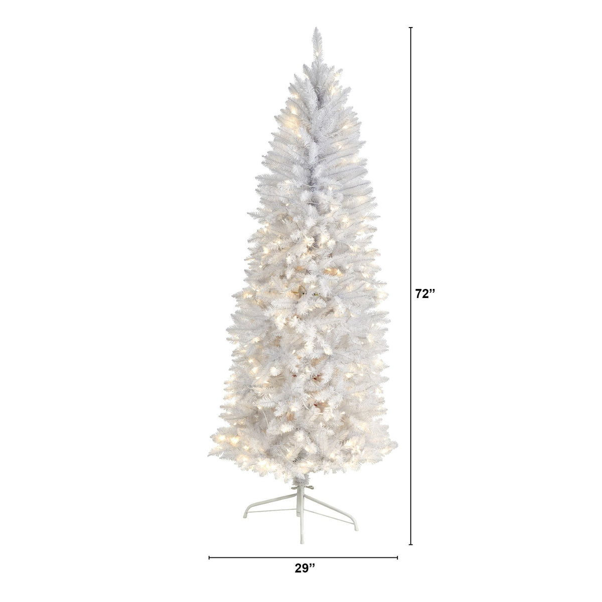 a white christmas tree with lights
