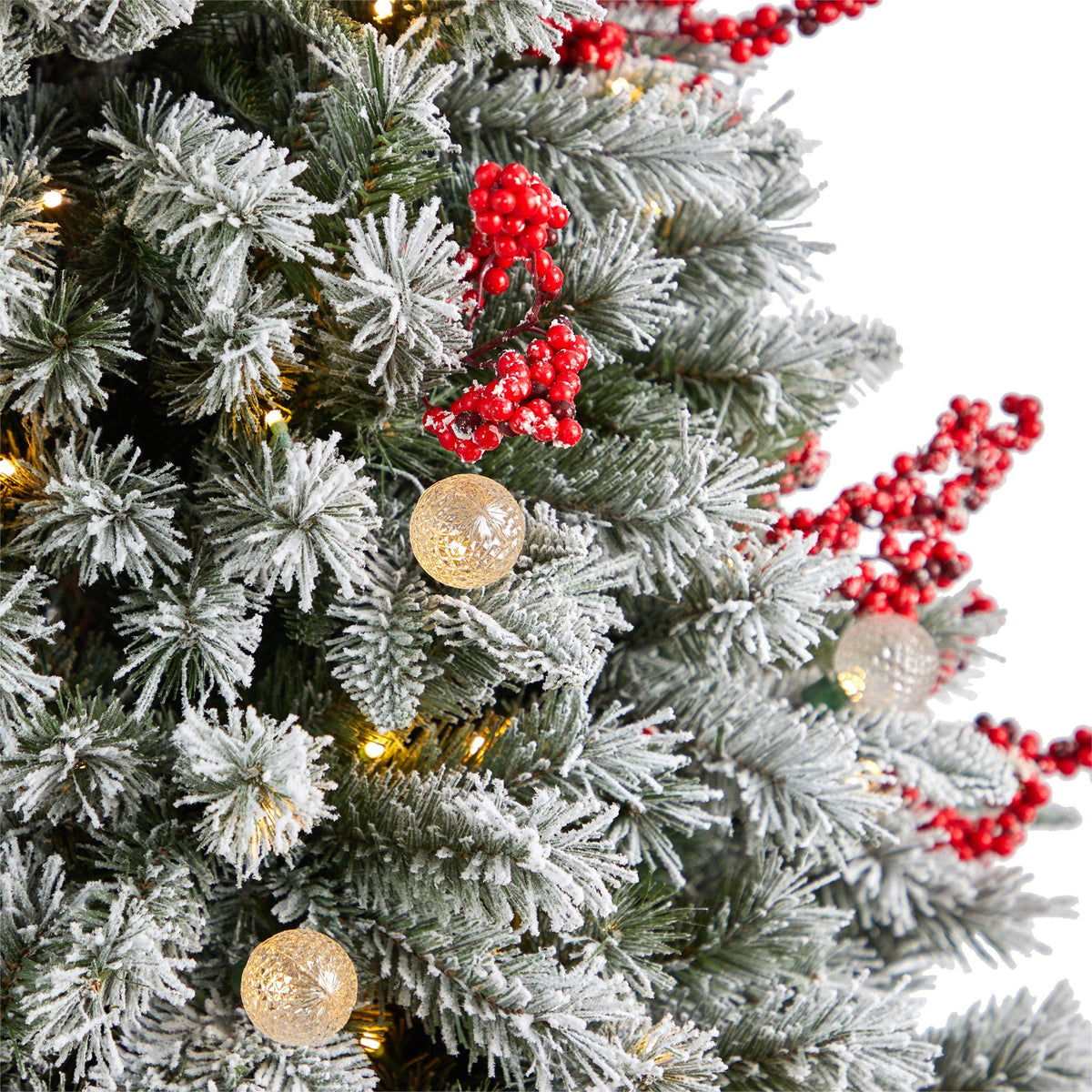 a close up of a christmas tree