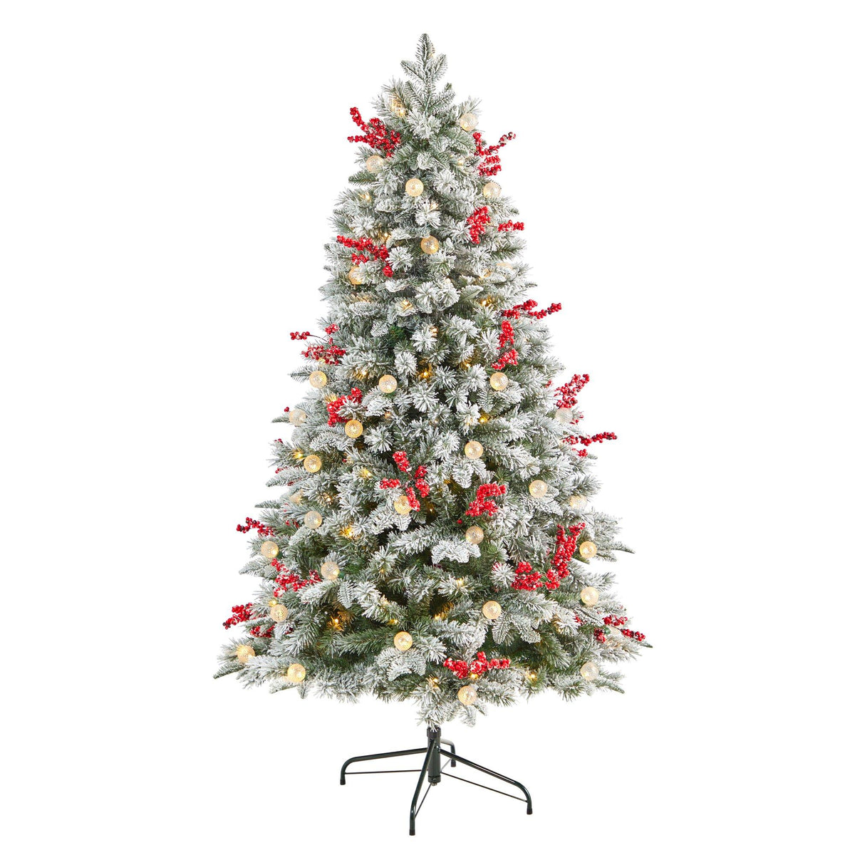 a christmas tree with lights and ornaments