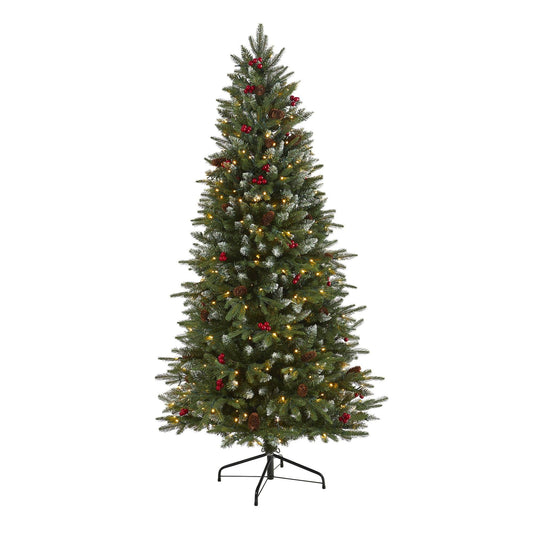 a christmas tree with lights and ornaments