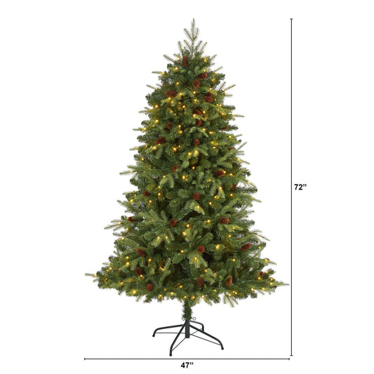 a tall christmas tree with lights and a height of 7