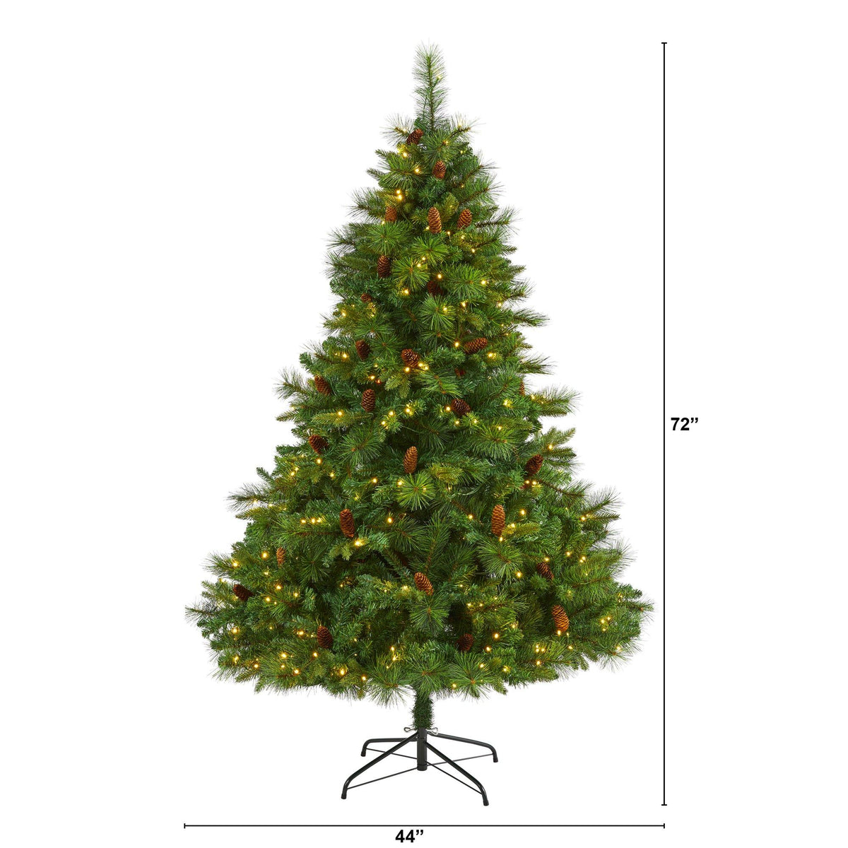 a tall christmas tree with lights