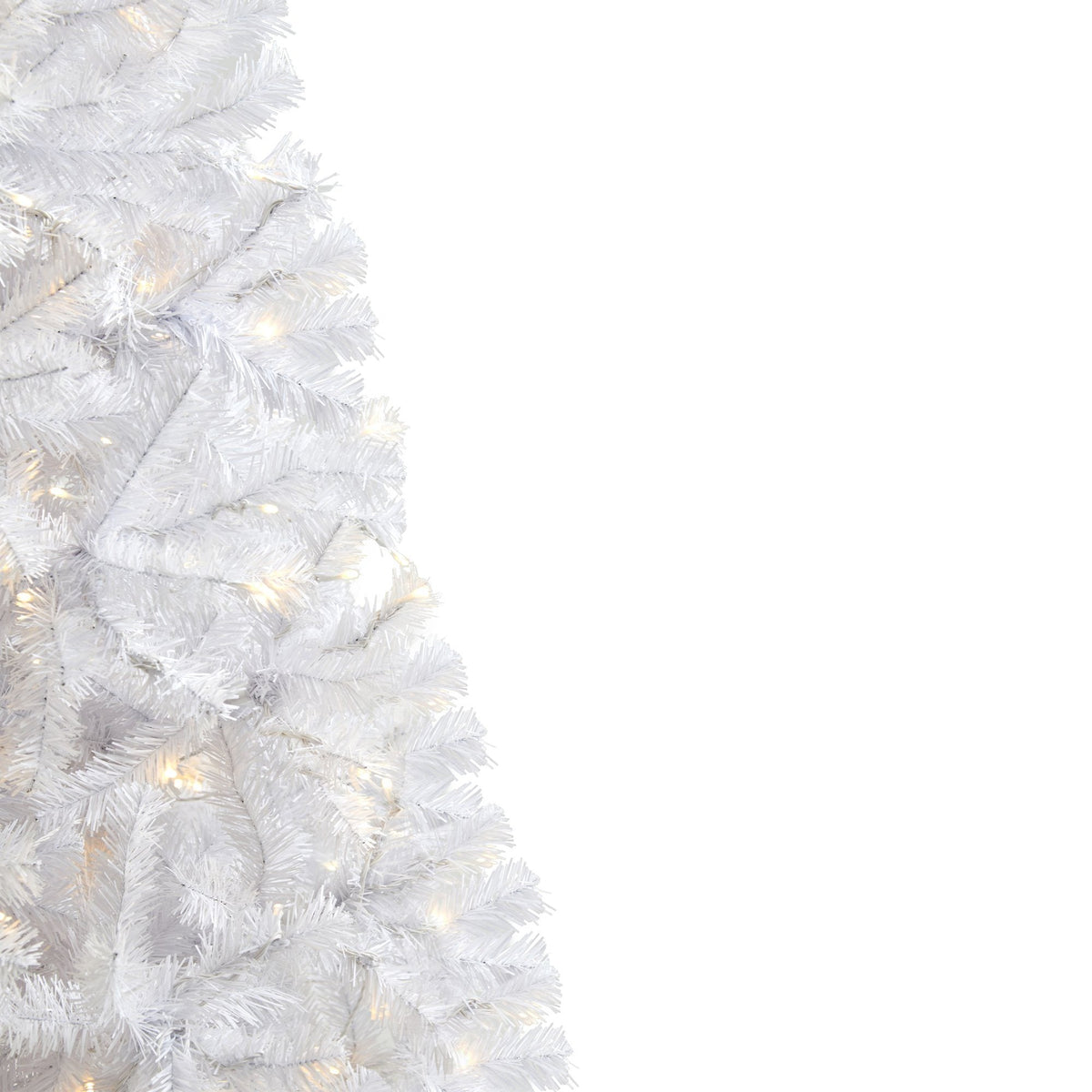 a close up of a white christmas tree