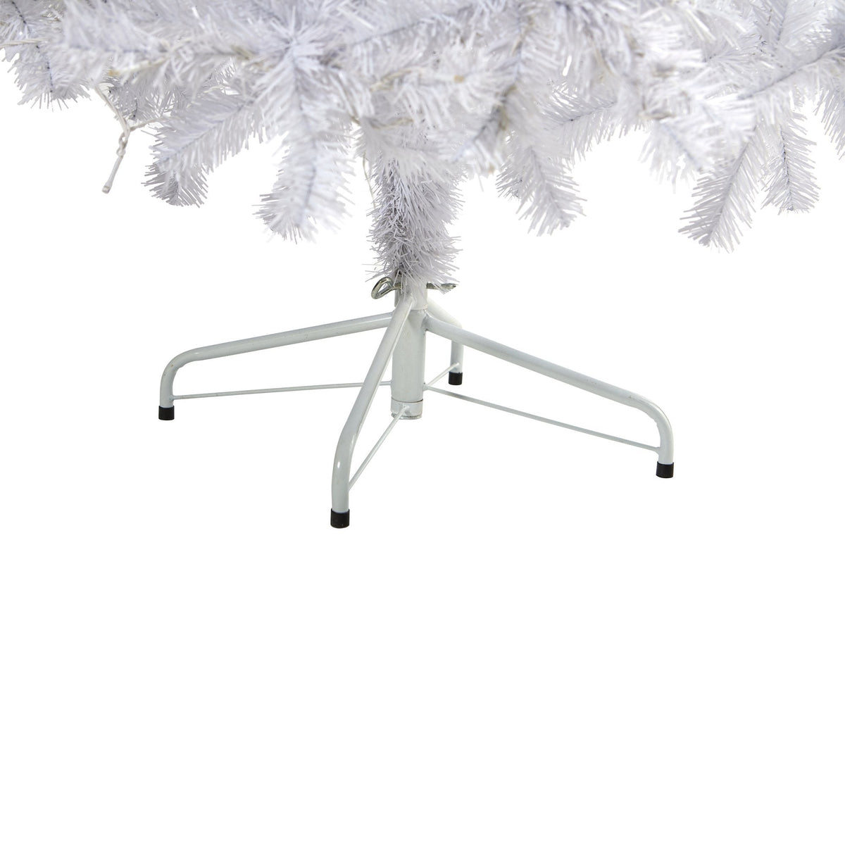a white christmas tree with a white base