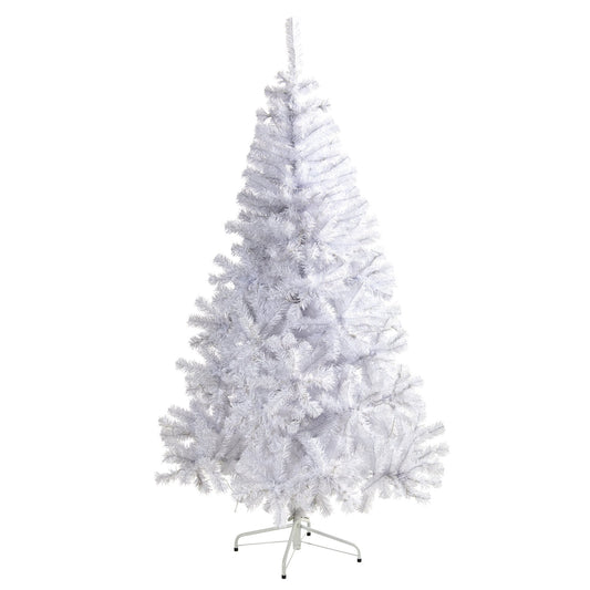 a white christmas tree with a white background