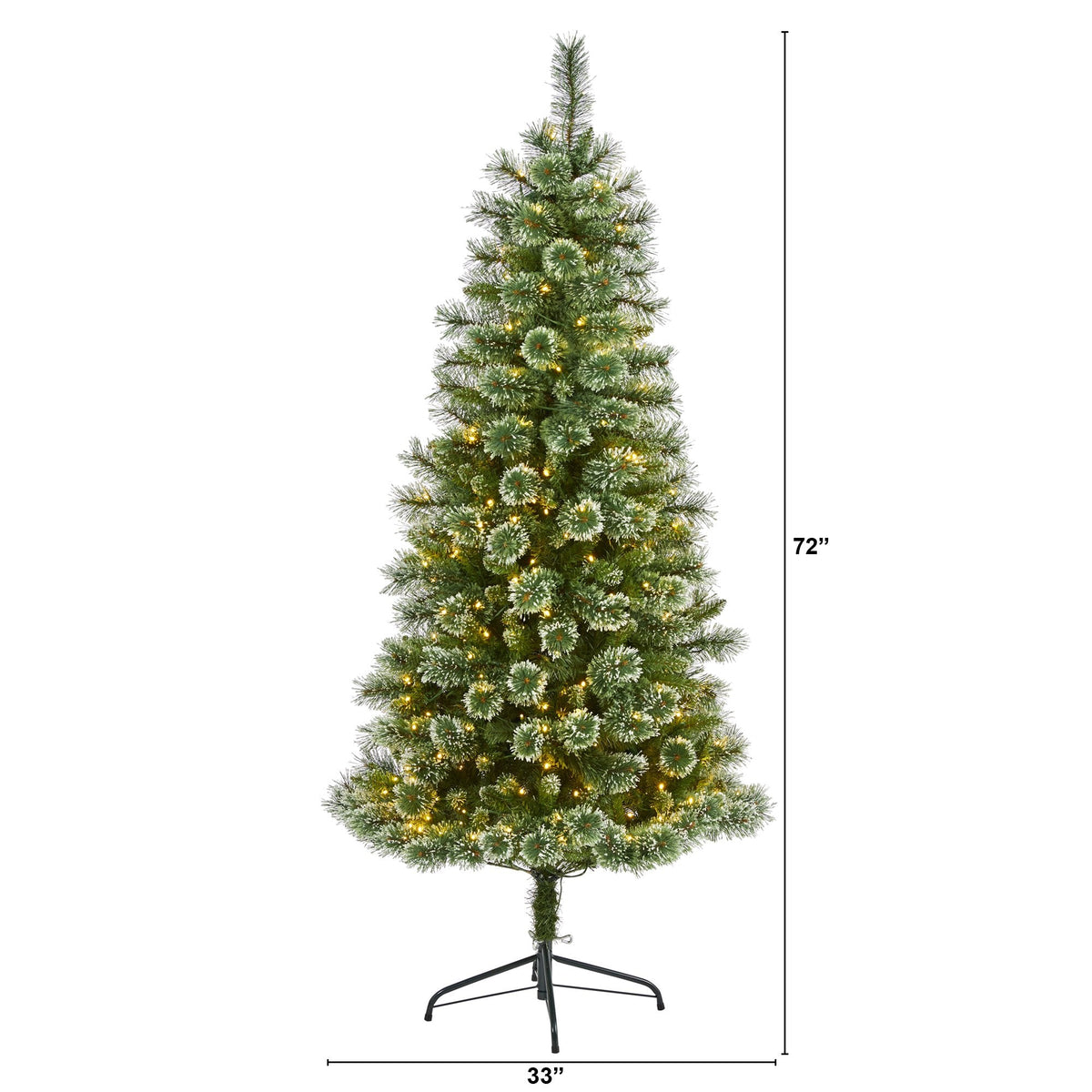 a tall christmas tree with lights