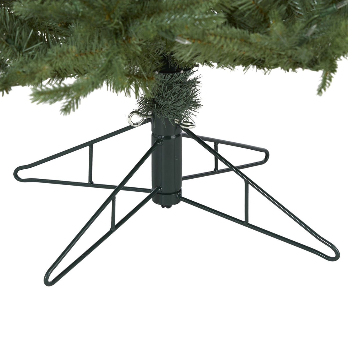 a christmas tree base with a metal base