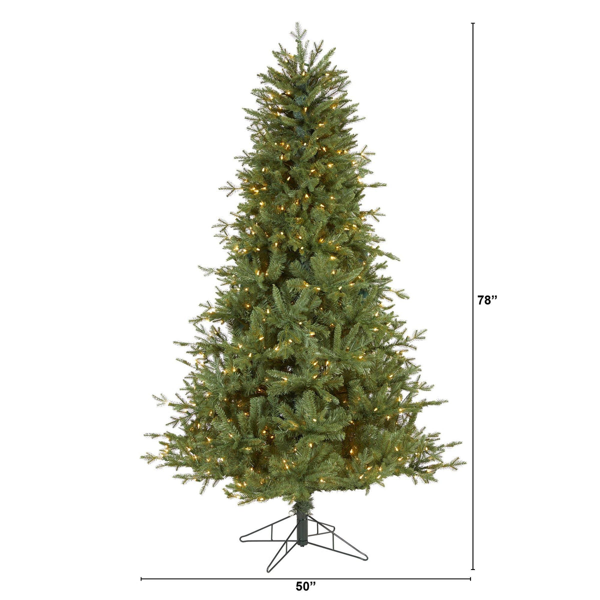 a tall christmas tree with lights