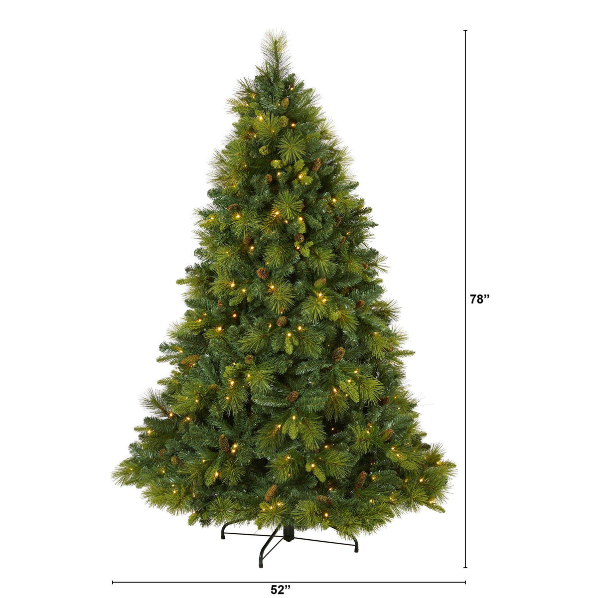 a tall christmas tree with lights