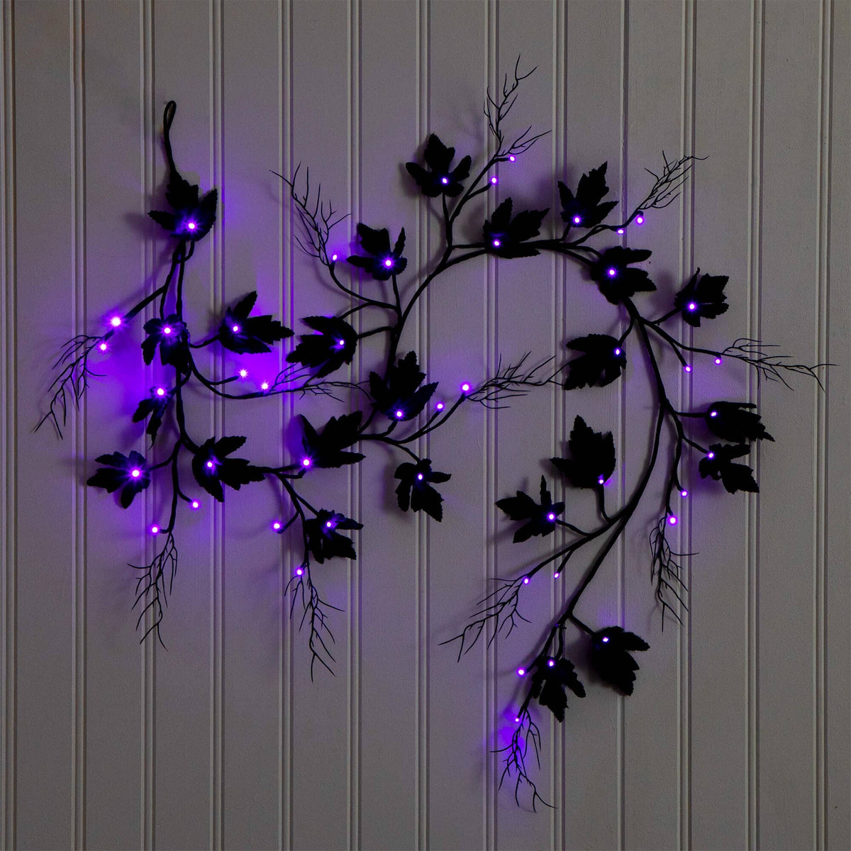 a purple lights on a wall