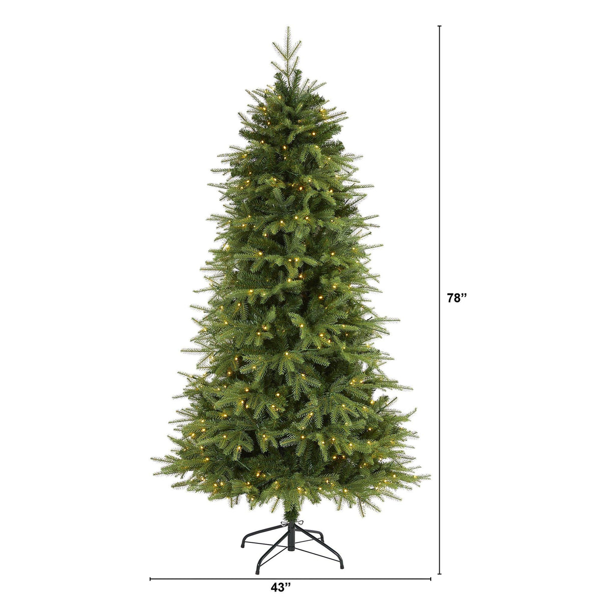 a tall christmas tree with lights