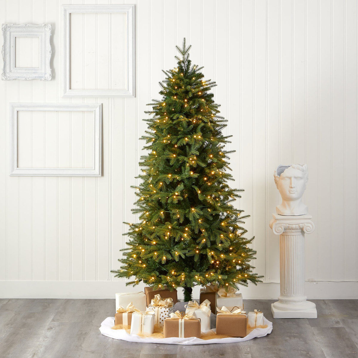 a christmas tree with presents