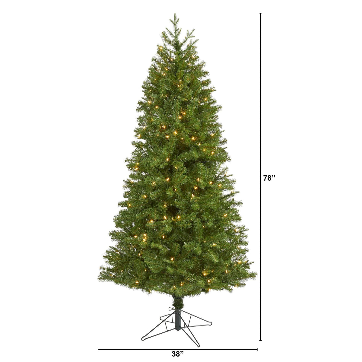 a tall christmas tree with lights