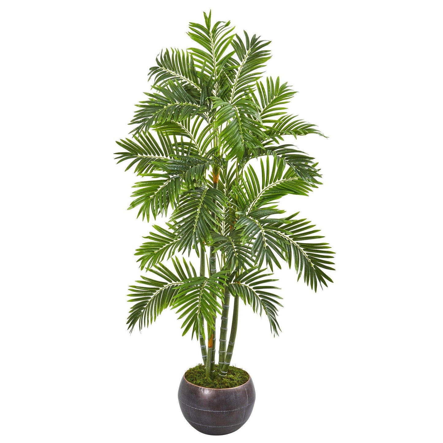 68” Areca Palm Artificial Tree in Metal Bowl