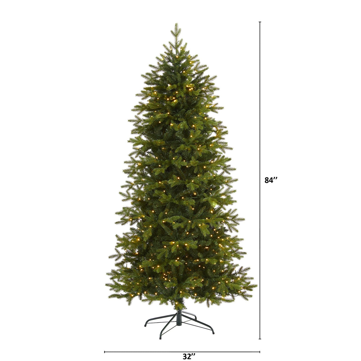 a tall christmas tree with lights