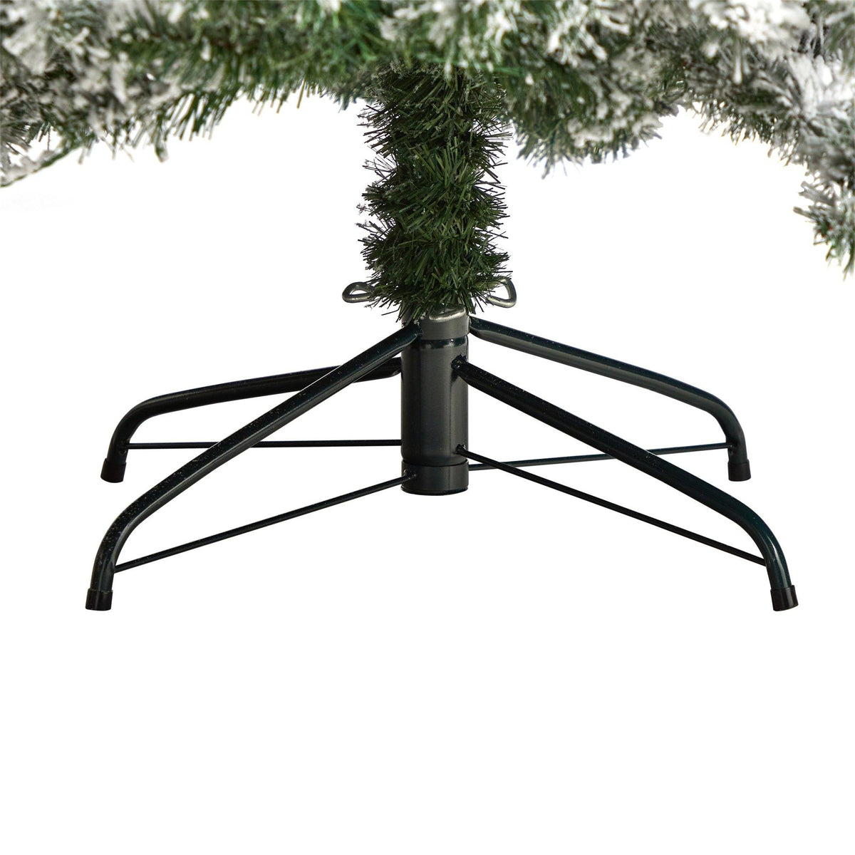 a christmas tree base with snow on it