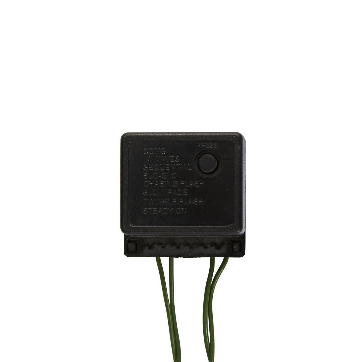 a black square object with green wires
