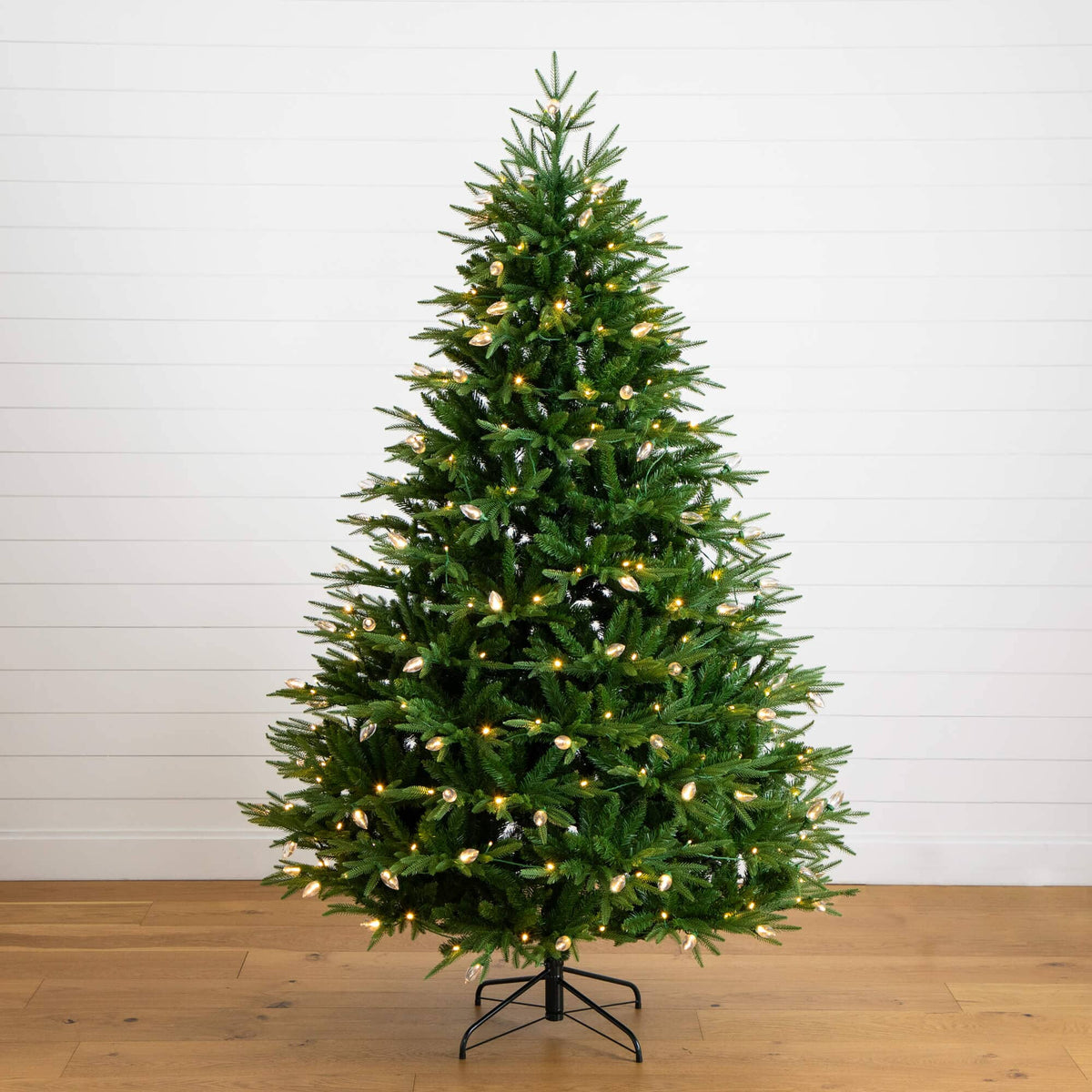 a christmas tree with lights on it