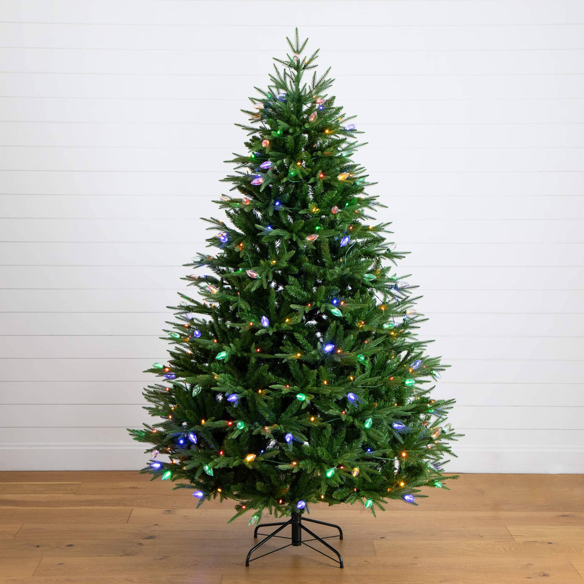 a christmas tree with lights on it