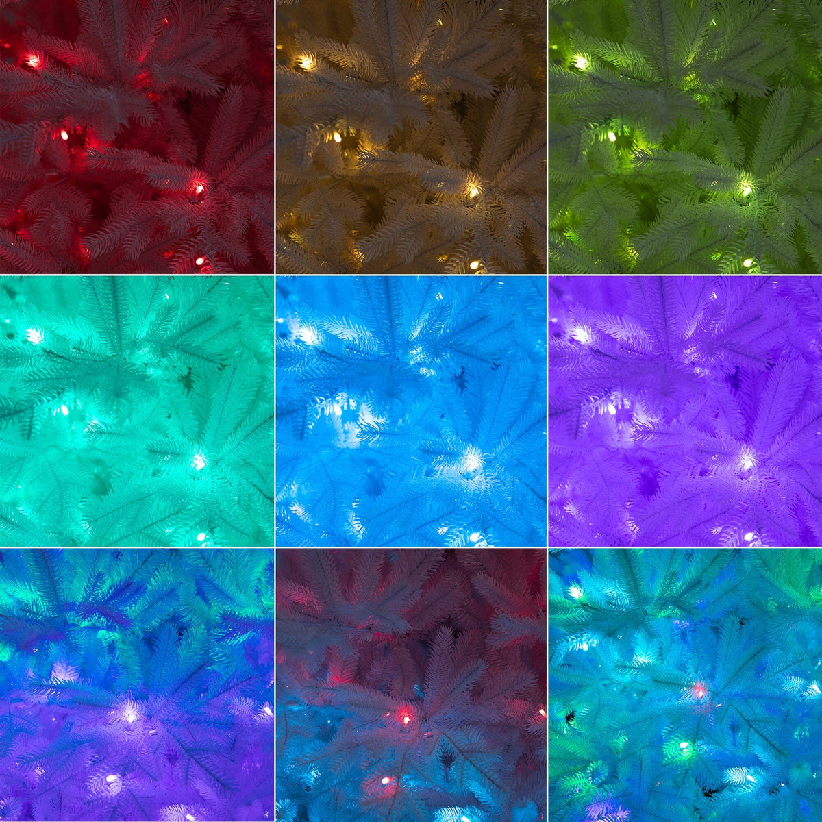 a collage of different colored lights