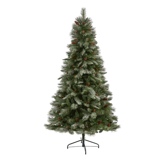 a christmas tree with snow on it
