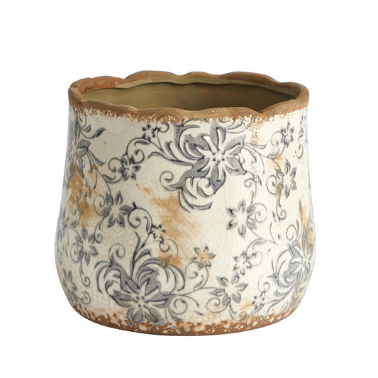 a close up of a vase