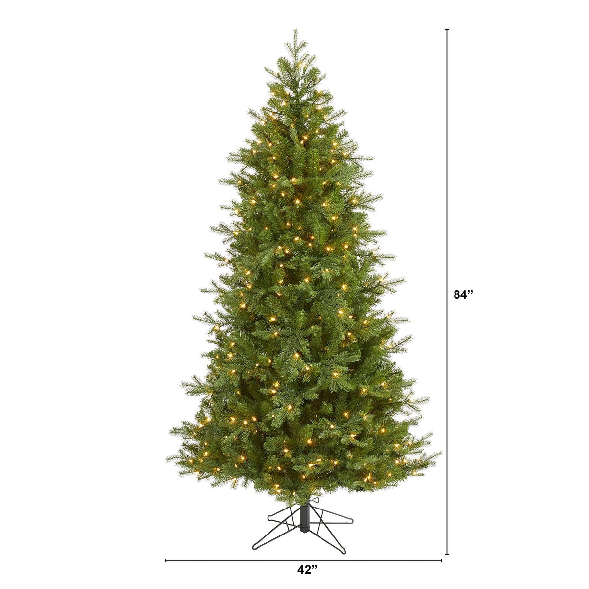 a tall christmas tree with lights
