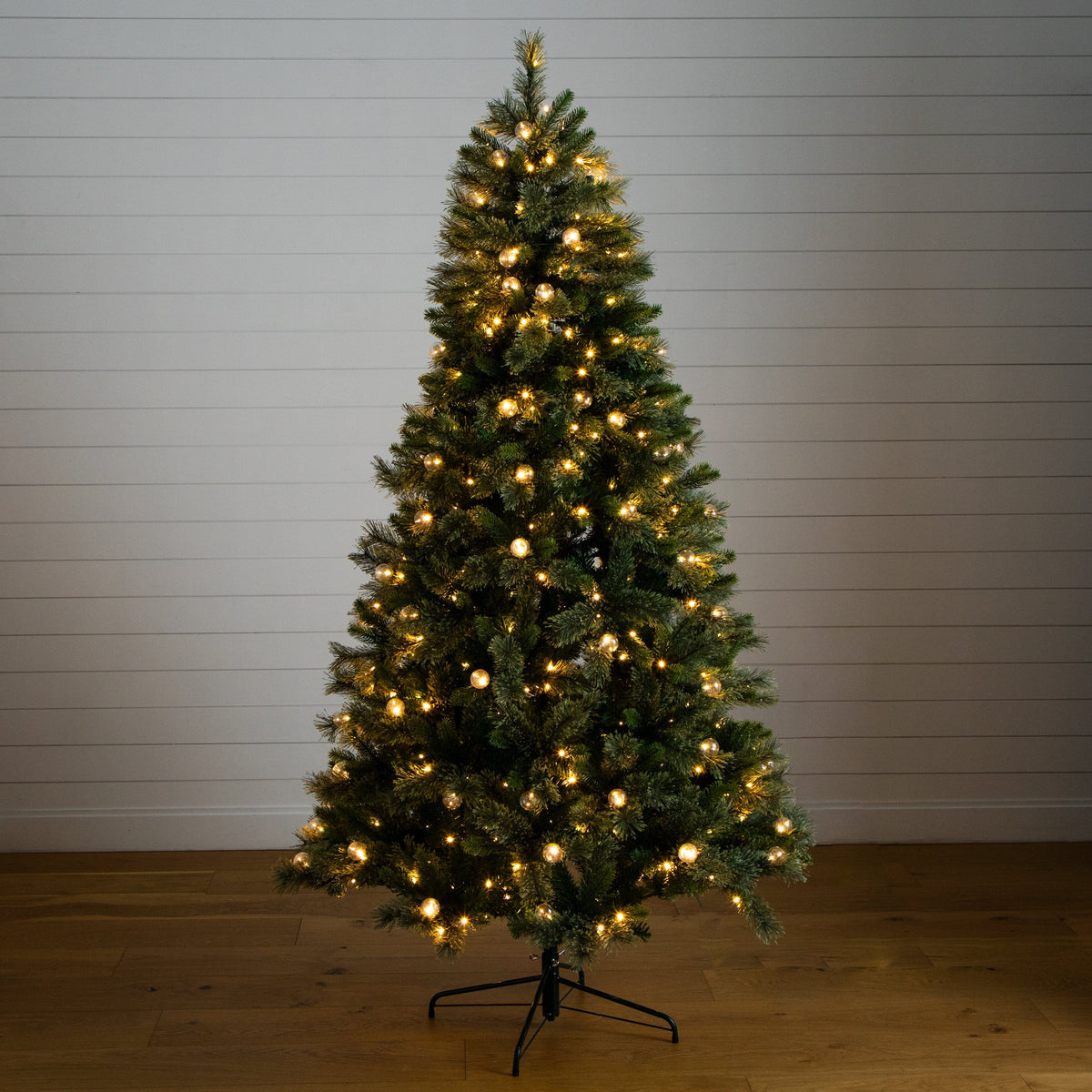a christmas tree with lights on it