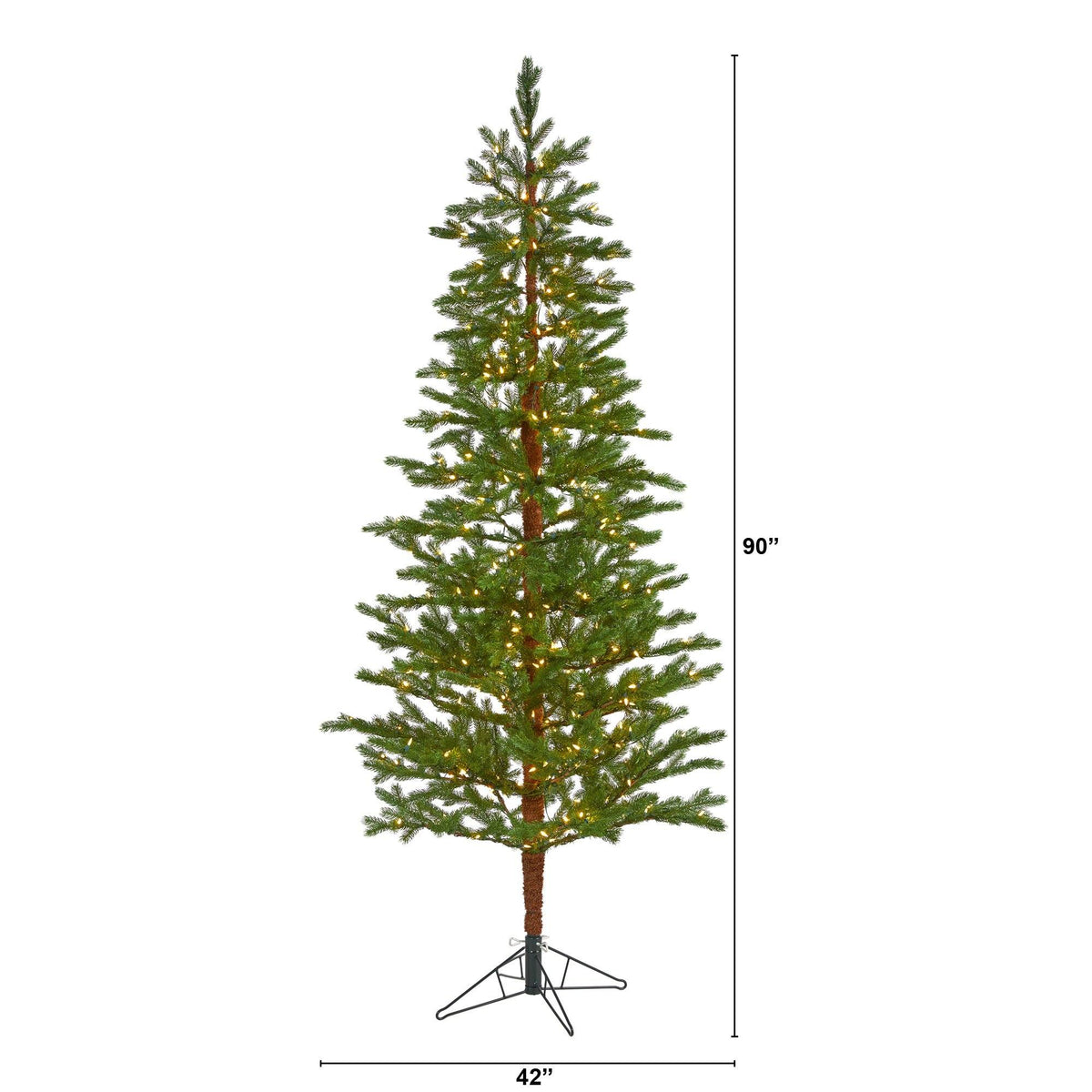 a tall christmas tree with lights