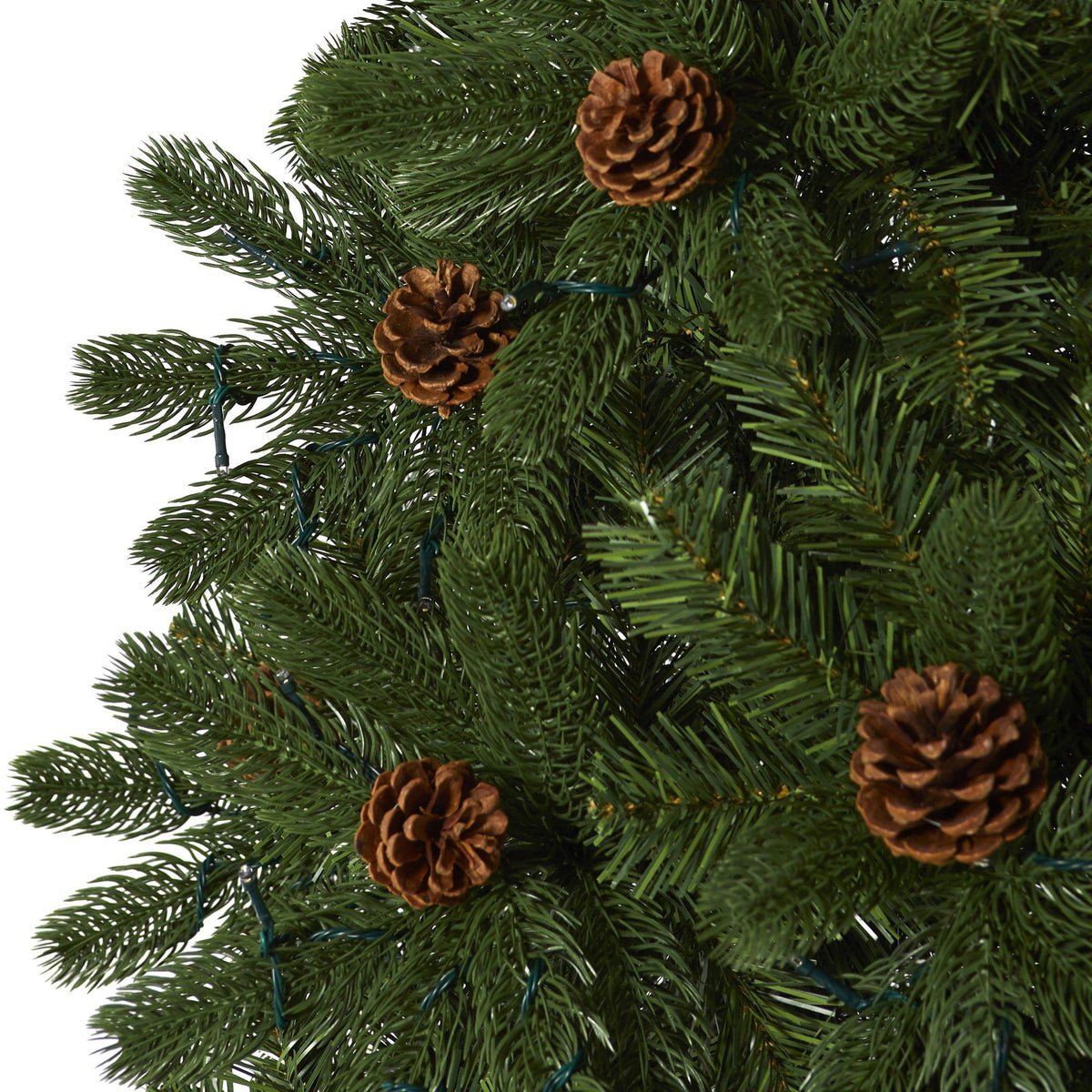a close up of a christmas tree