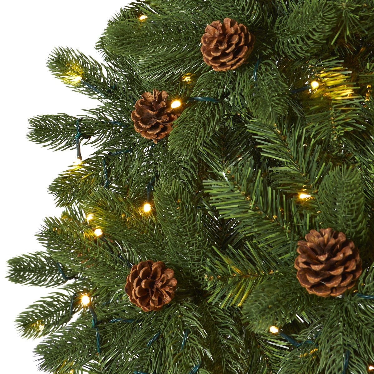a close up of a christmas tree